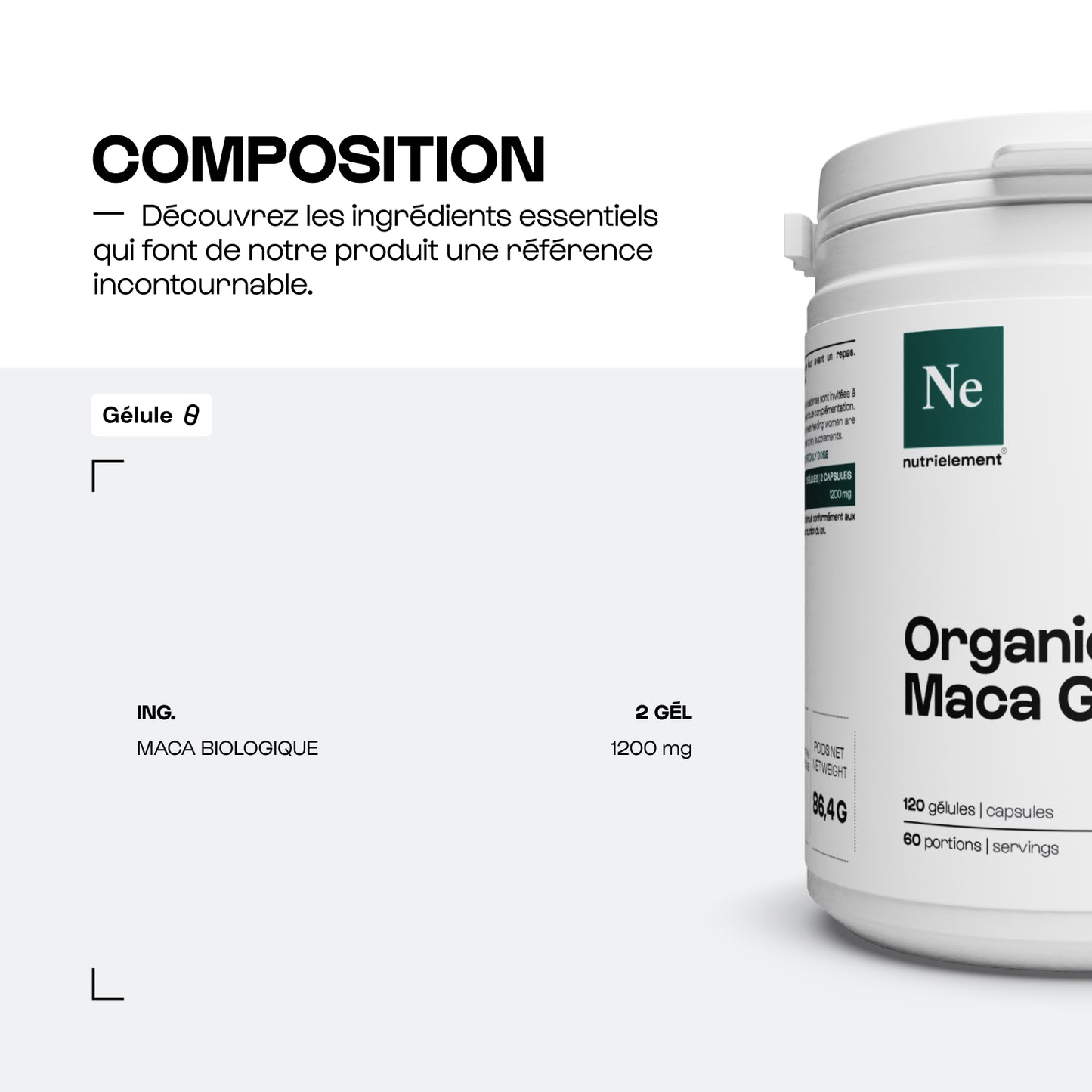 Cápsulas orgánicas de maca
