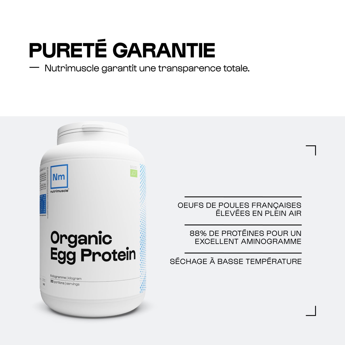 Proteína de huevo orgánico