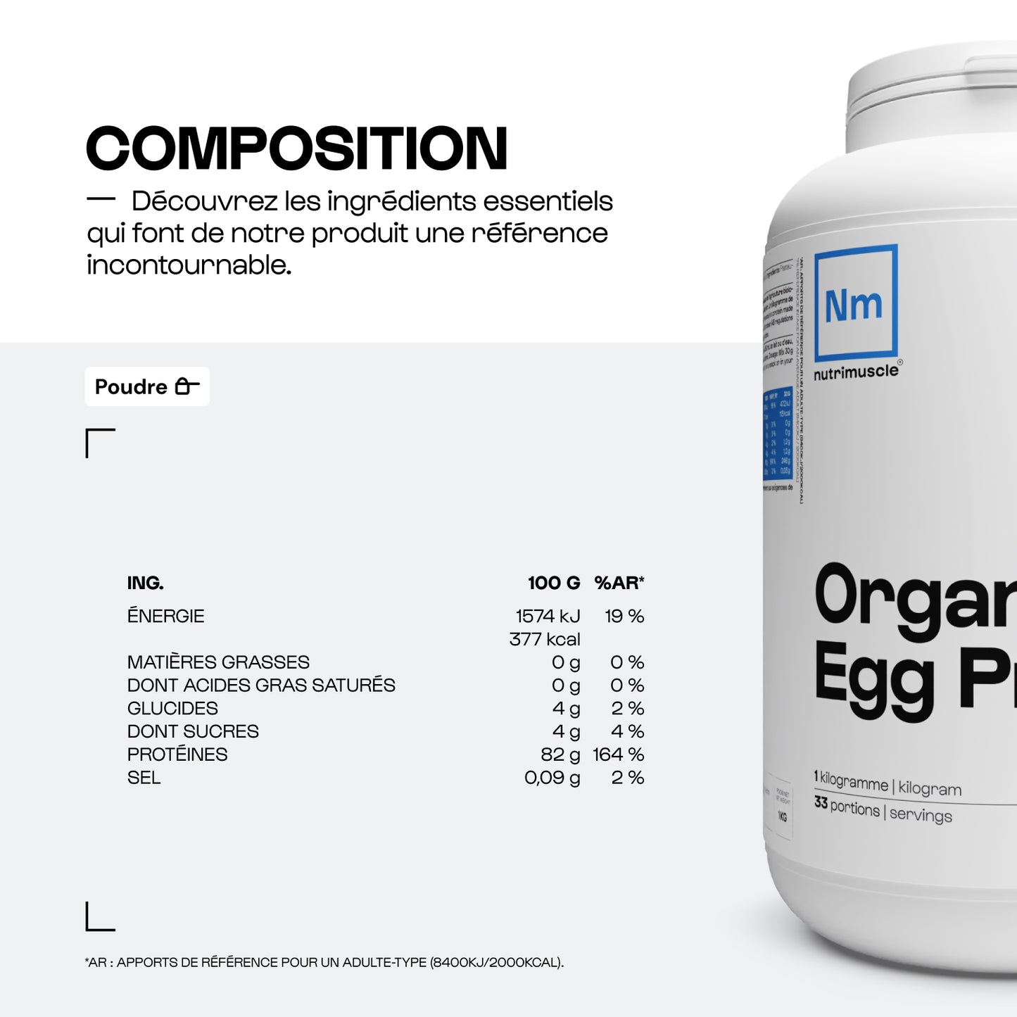 Proteína de huevo orgánico