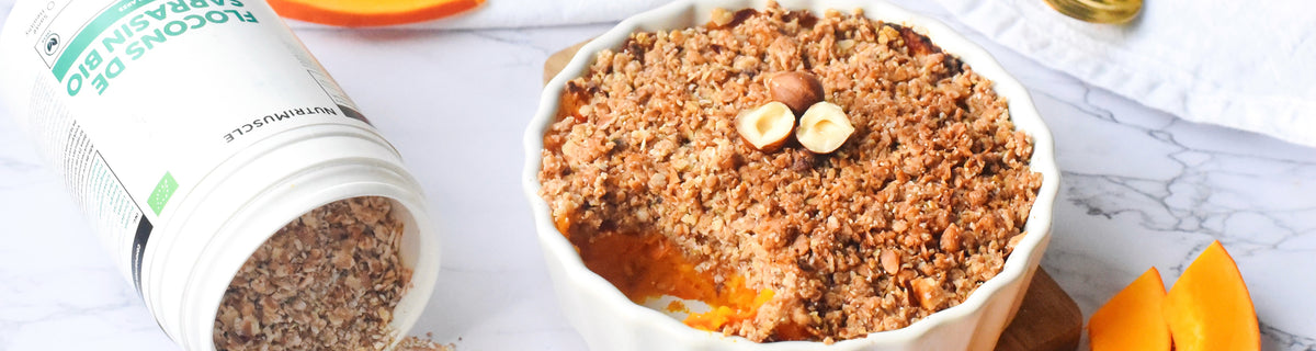 Recette : crumble salé sarrasin & potimarron