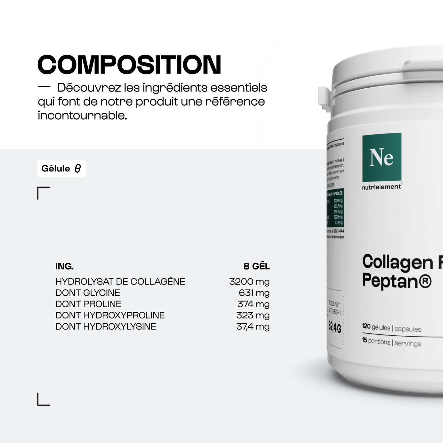 Péptido de colágeno Peptan® 1 en cápsulas