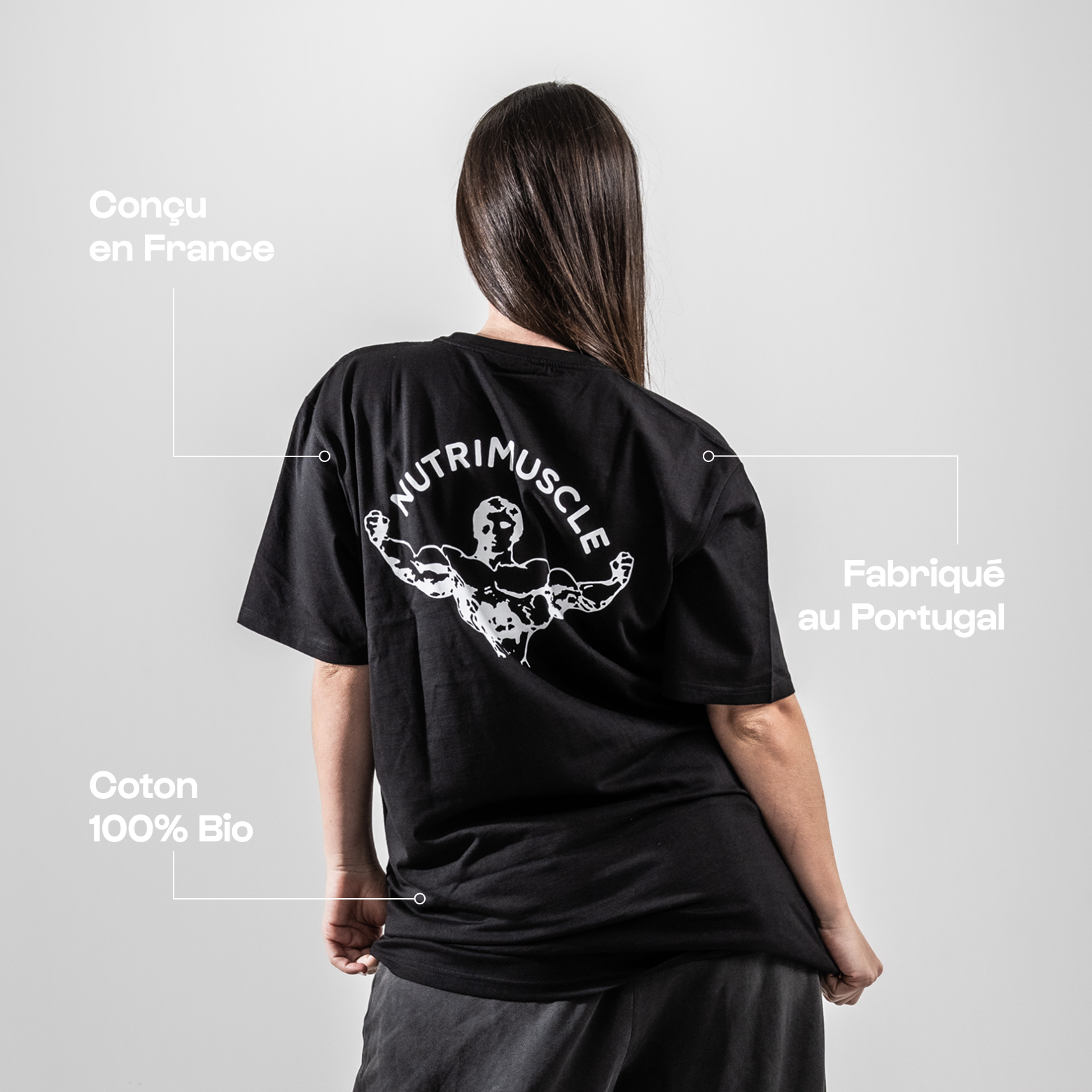 Camiseta negra nutrimuscle