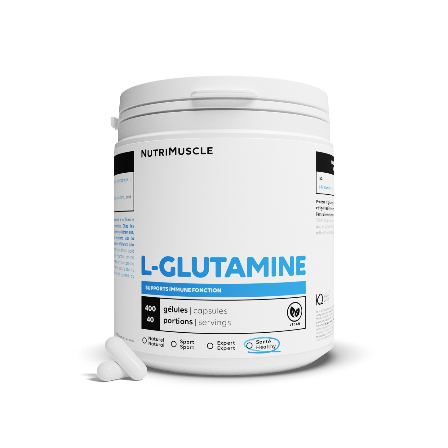 Glutamina (L-glutamina) en cápsulas