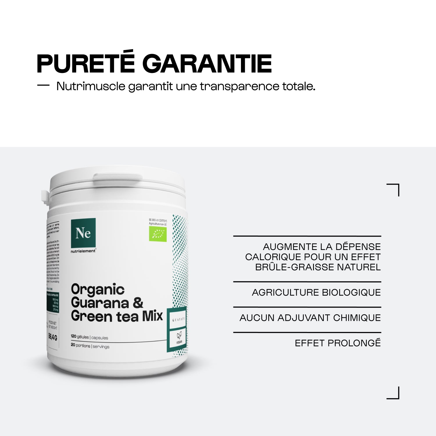 Natural Bio Booster : Mix Guarana & Thé Vert Bio - Booster