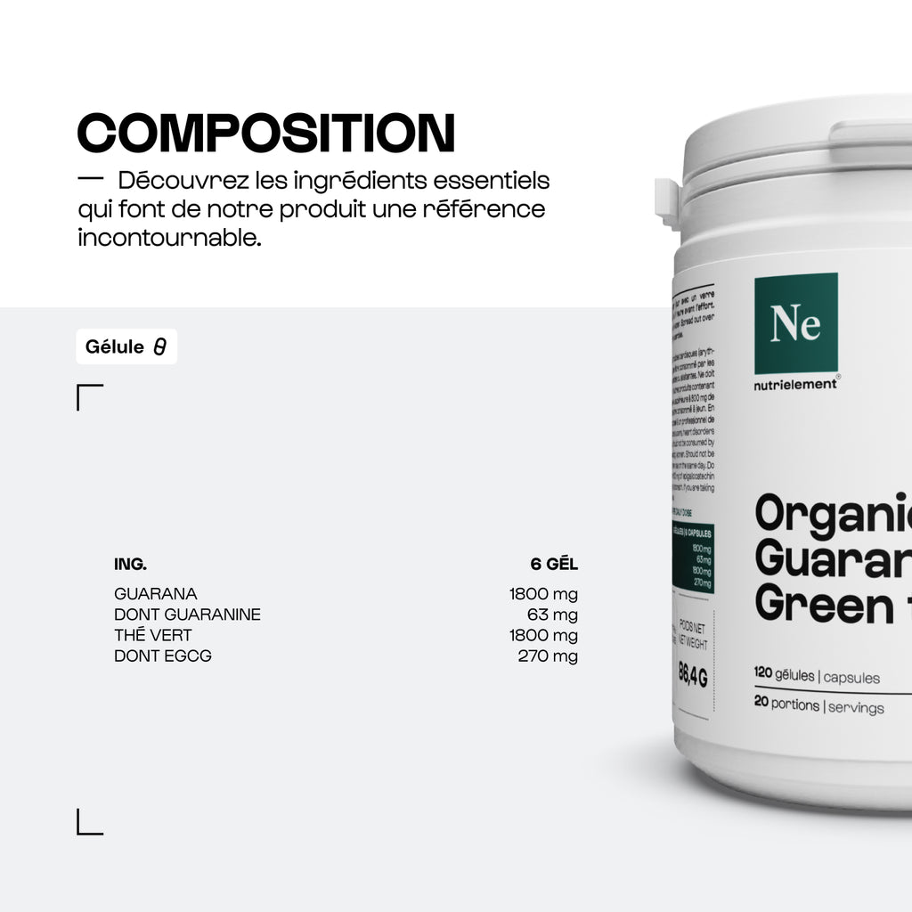 Natural Bio Booster : Mix Guarana & Thé Vert Bio - Booster