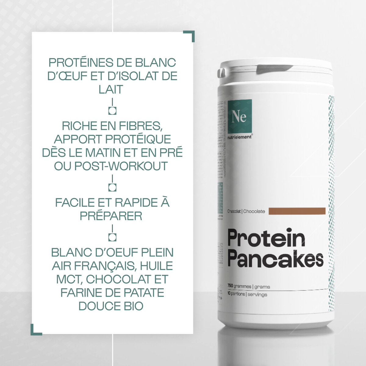 Mix pancakes protéinés au chocolat