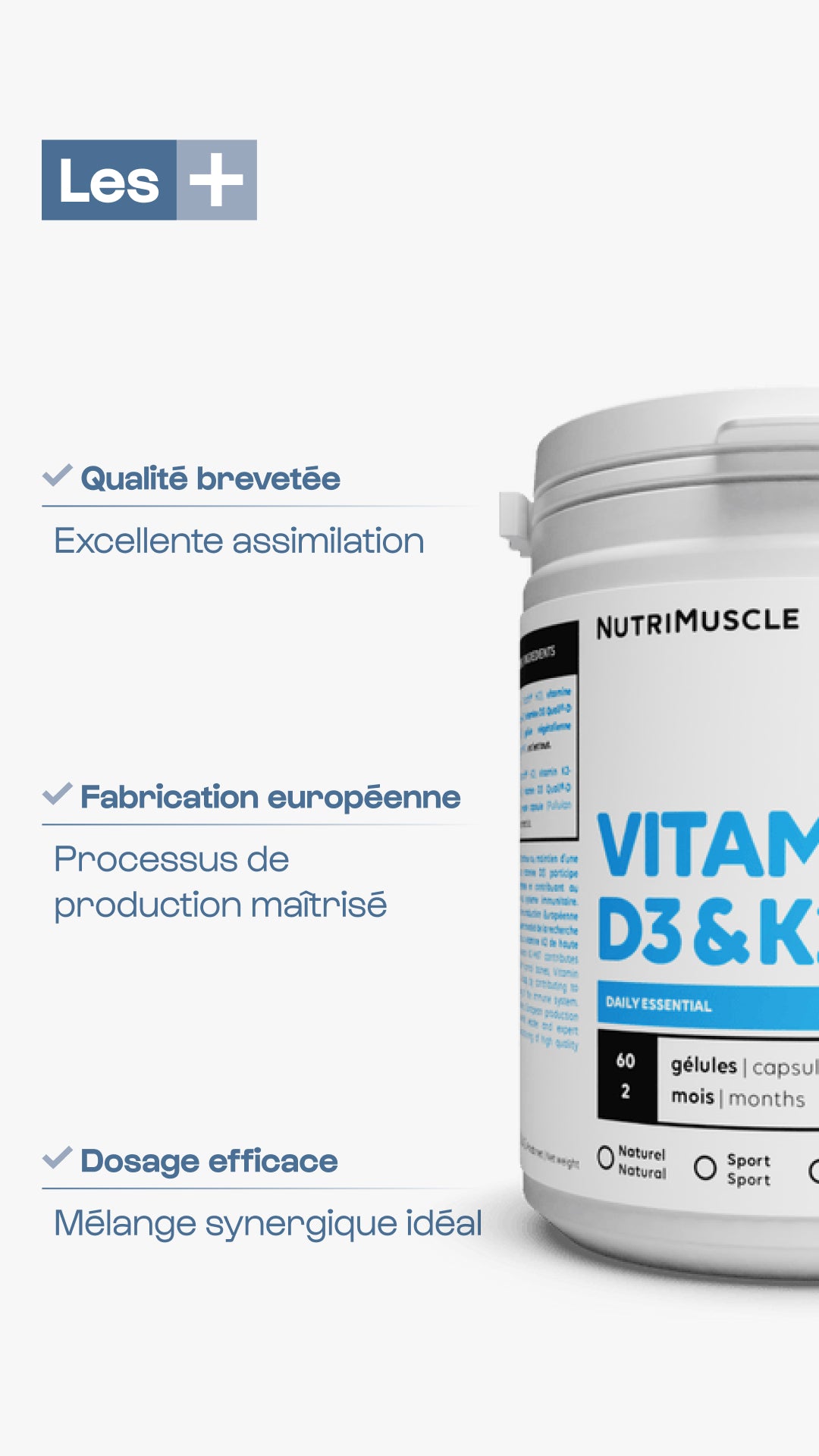 Vitaminas D3 + K2-MK7