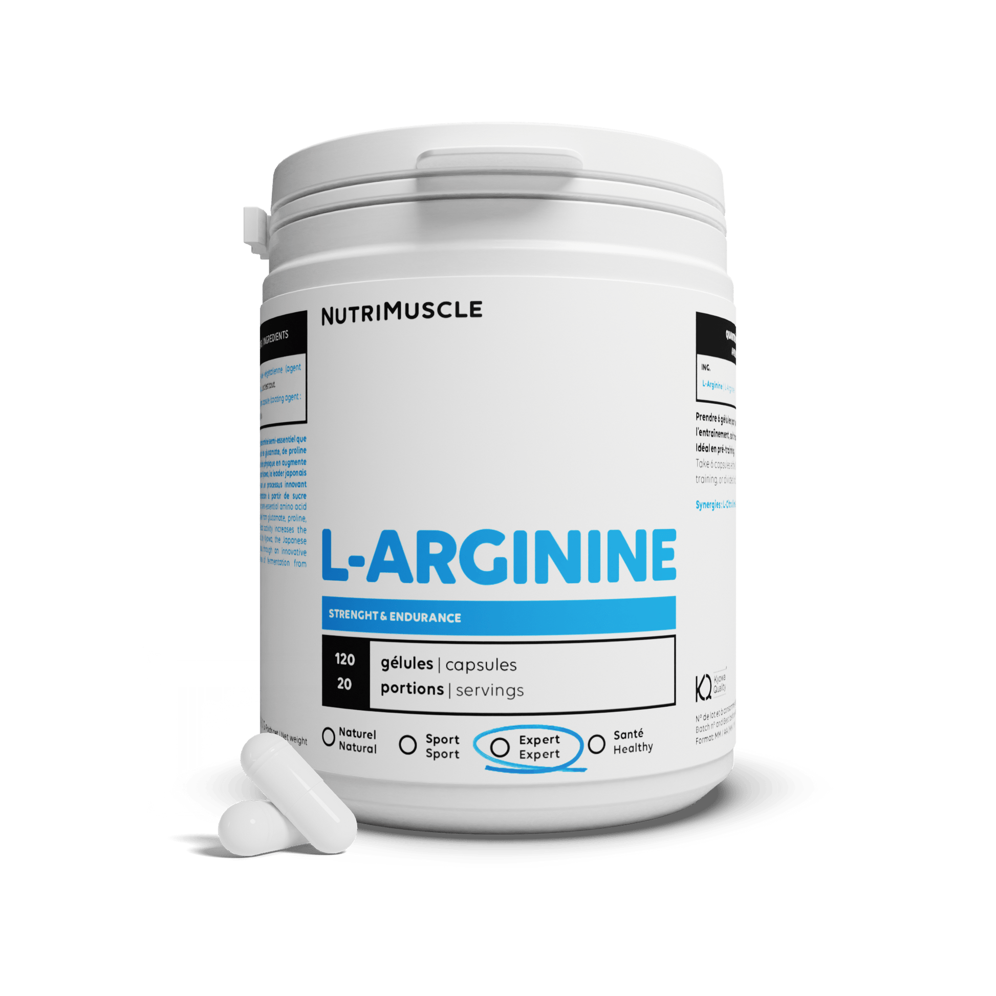 Nutrimuscle Acides aminés 120 gélules Arginine (L-Arginine Base)