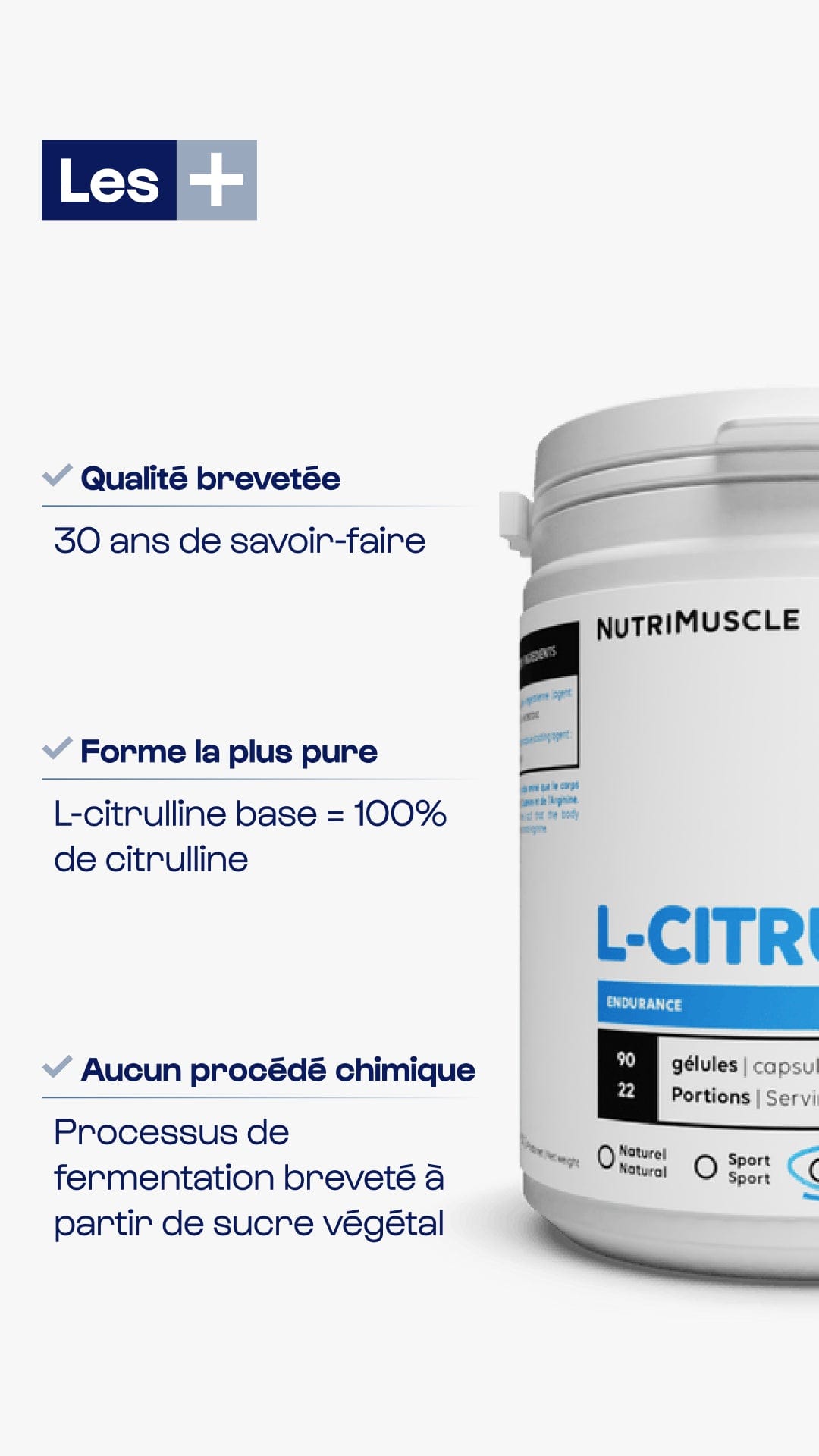 Nutrimuscle Acides aminés Citrulline (L-citrulline base) en gélules