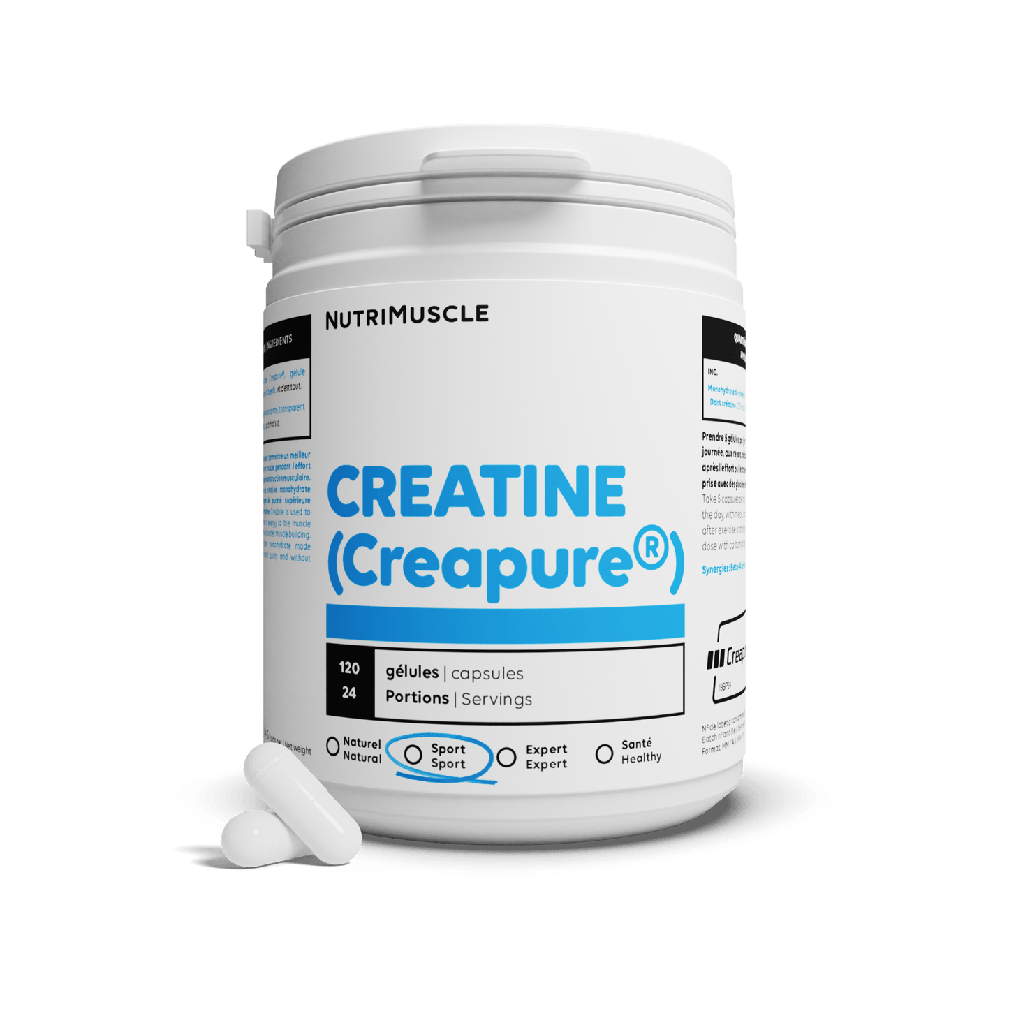 Nutrimuscle Acides aminés 120 gélules Créatine (Creapure®) en gélules