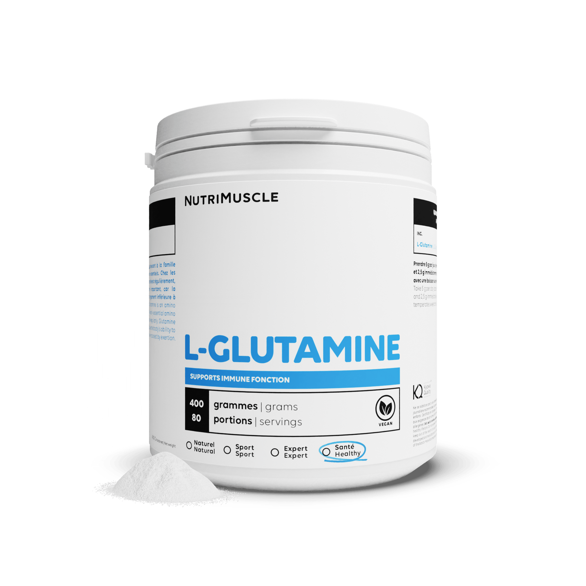Nutrimuscle Acides aminés 400 g Glutamine (L-Glutamine) en poudre