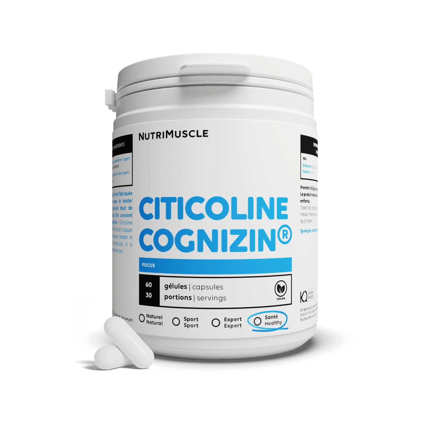 Nutrimuscle 60 gélules Citicoline (CDP-choline) en gélules