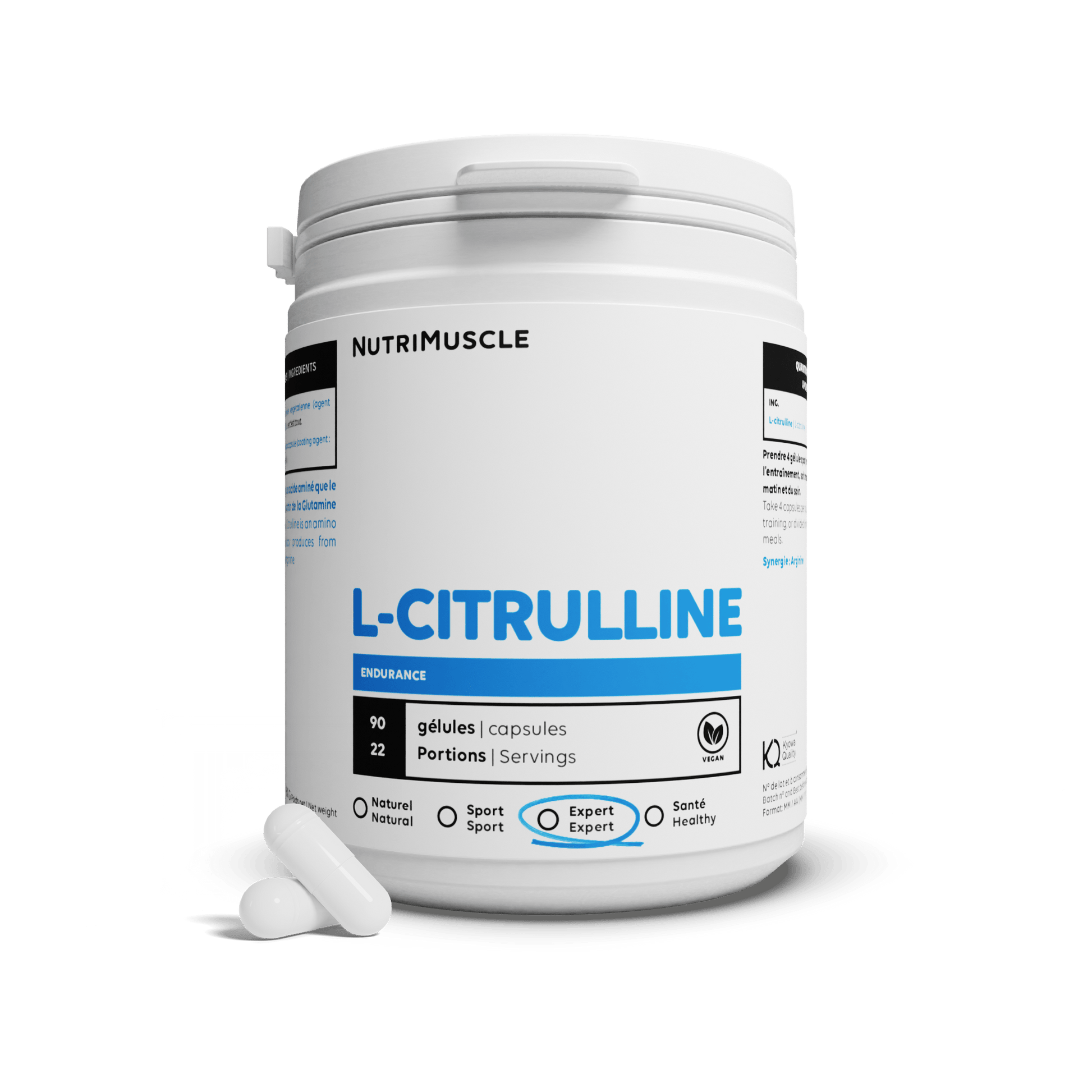 Nutrimuscle 90 gélules Citrulline (L-citrulline base) en gélules