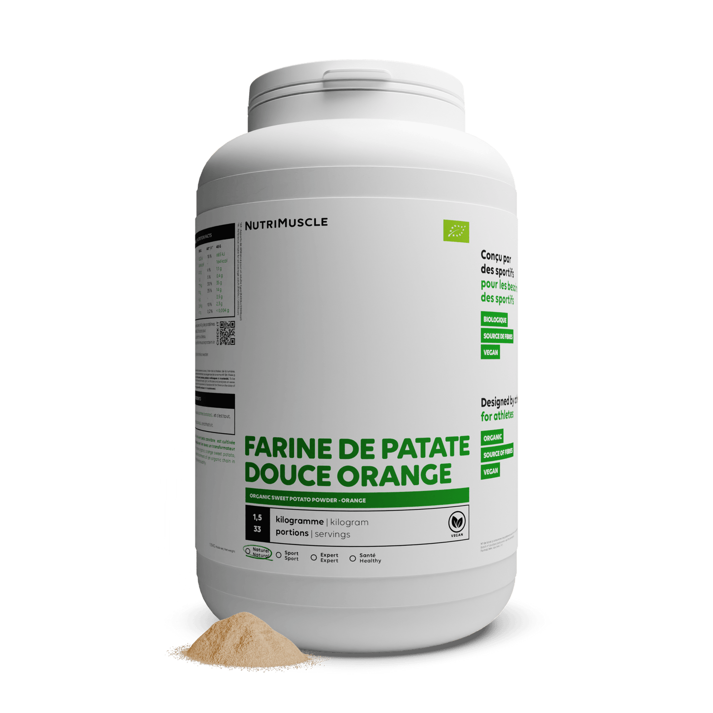 Nutrimuscle Glucides 1.50 kg Farine de patate douce orange biologique