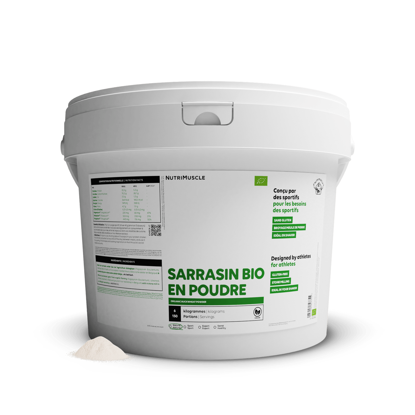 Nutrimuscle Glucides 6.00 kg Flocons de sarrasin biologiques en poudre
