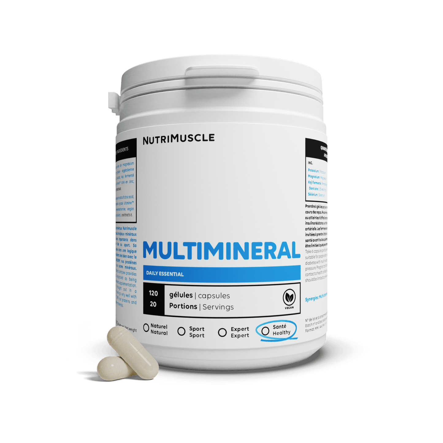 Nutrimuscle Minéraux 120 gélules Multiminéraux en gélules