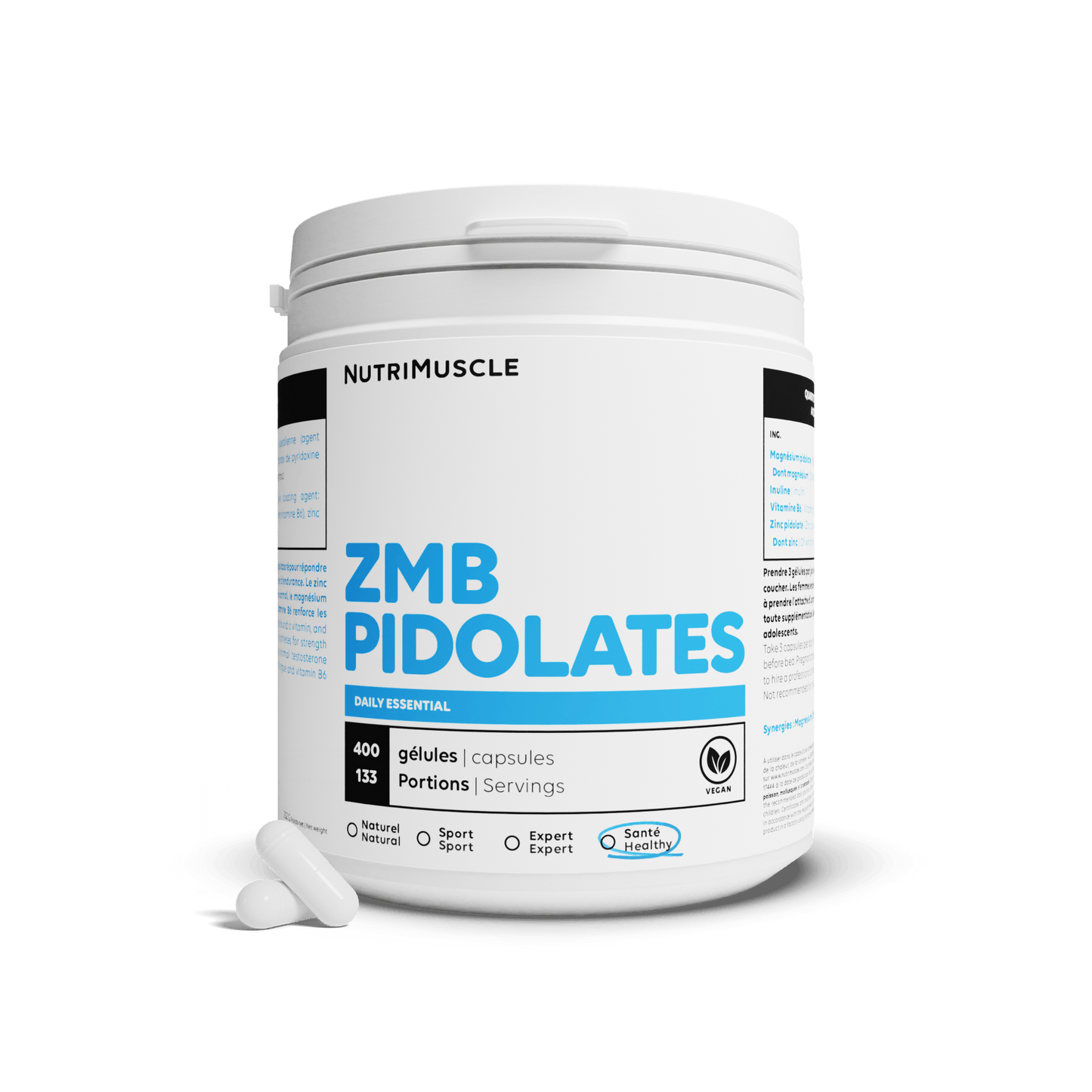 Nutrimuscle Minéraux 400 gélules ZMB Pidolates