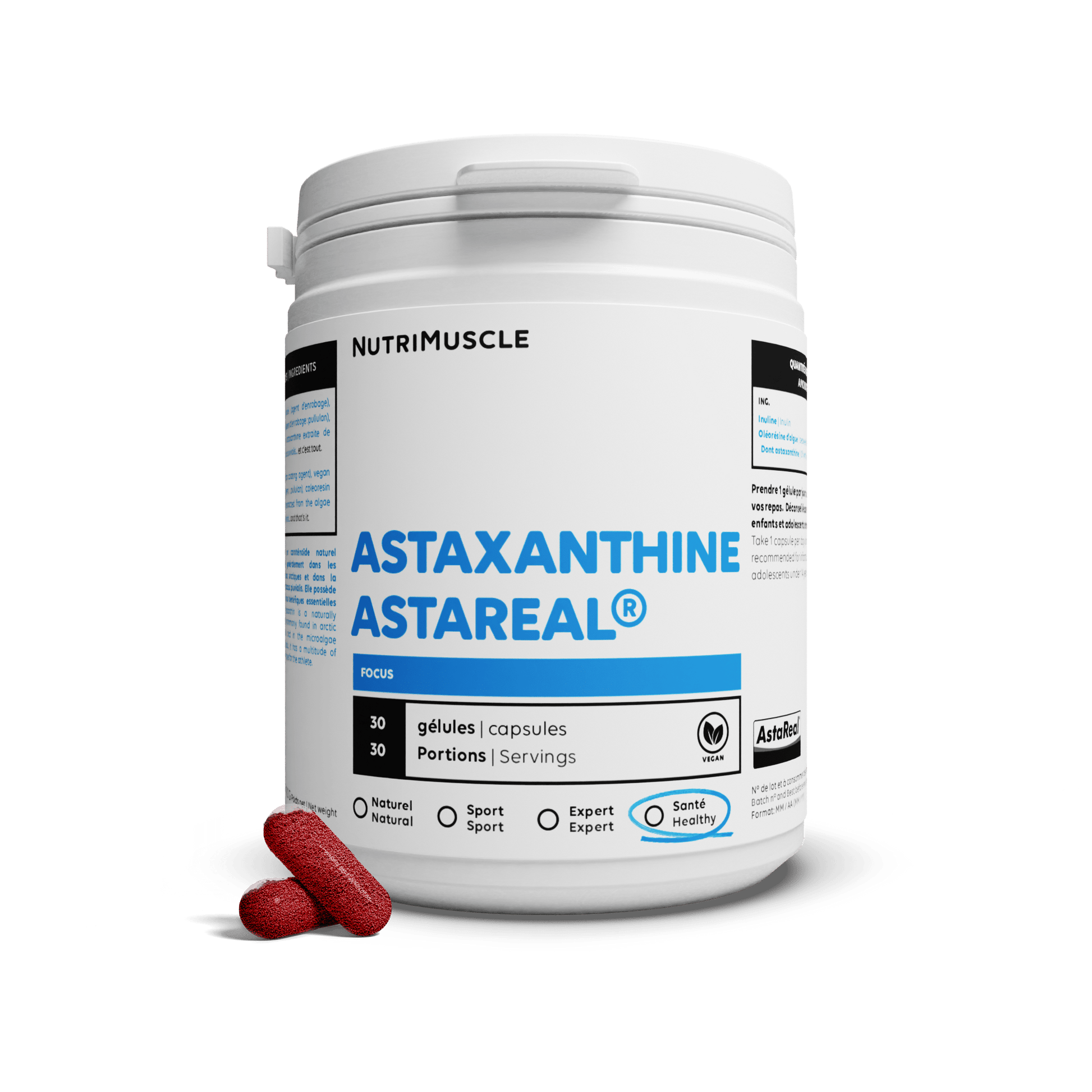 Nutrimuscle Nutriments 30 gélules Astaxanthine Astareal®