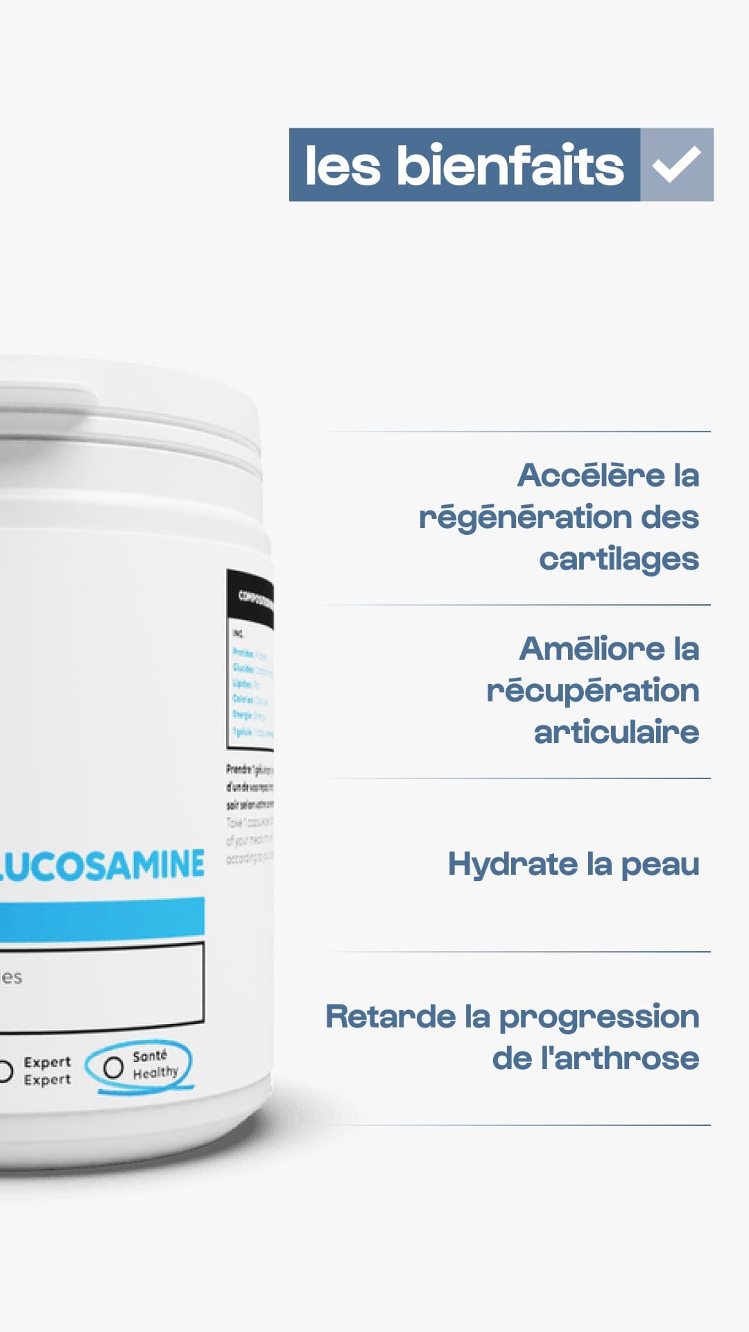 Nutrimuscle Nutriments Glucosamine (N-Acetylglucosamine) en poudre