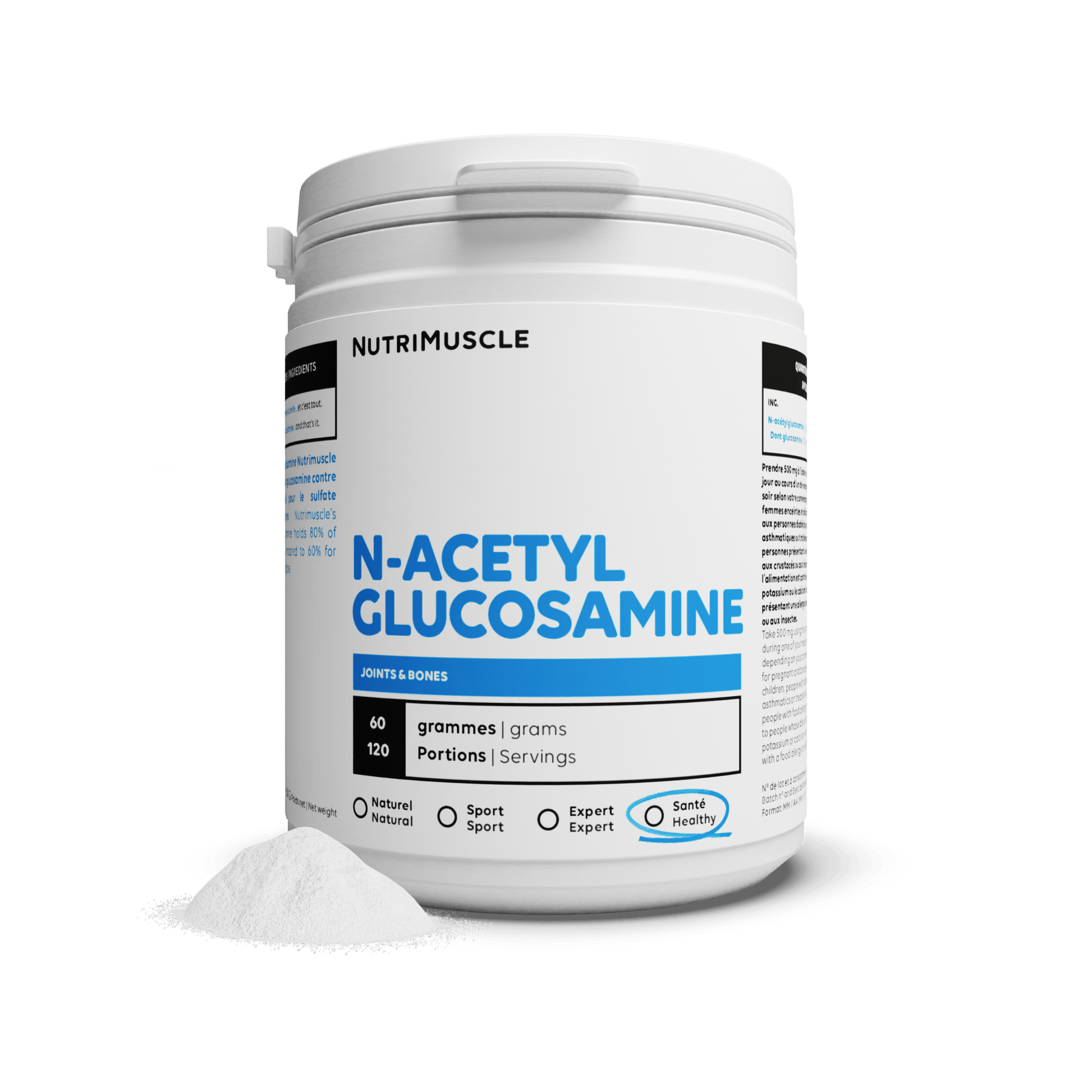 Nutrimuscle Nutriments 60 g Glucosamine (N-Acetylglucosamine) en poudre