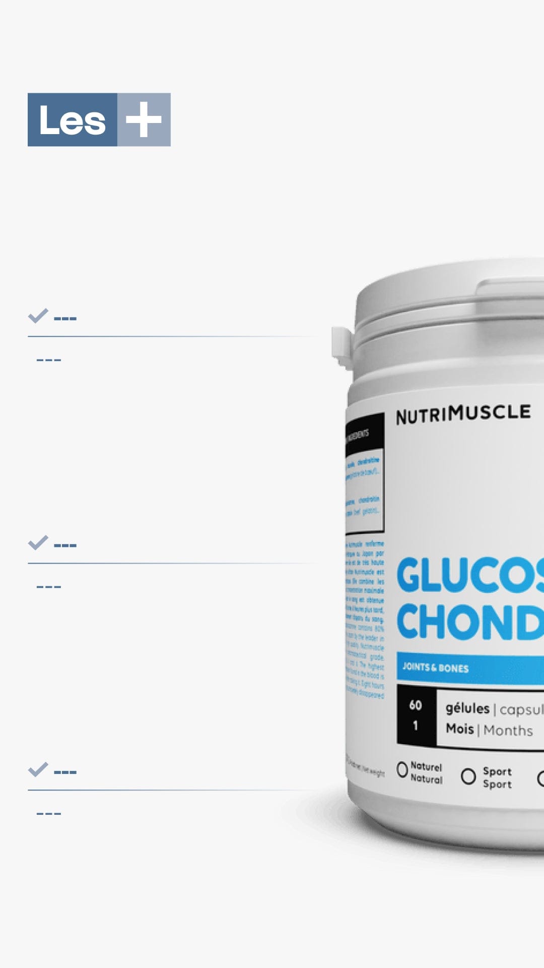 Nutrimuscle Nutriments Mix Glucosamine + Chondroïtine en poudre
