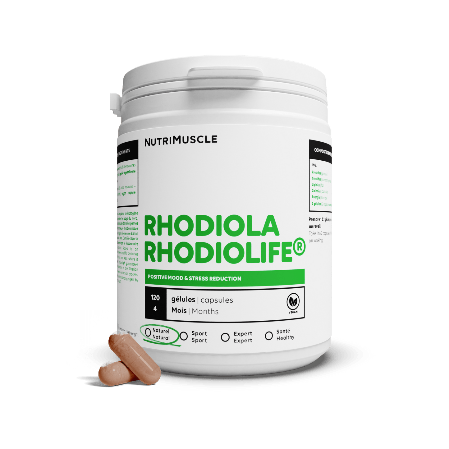 Nutrimuscle Plantes 120 gélules Rhodiola Rhodiolife®