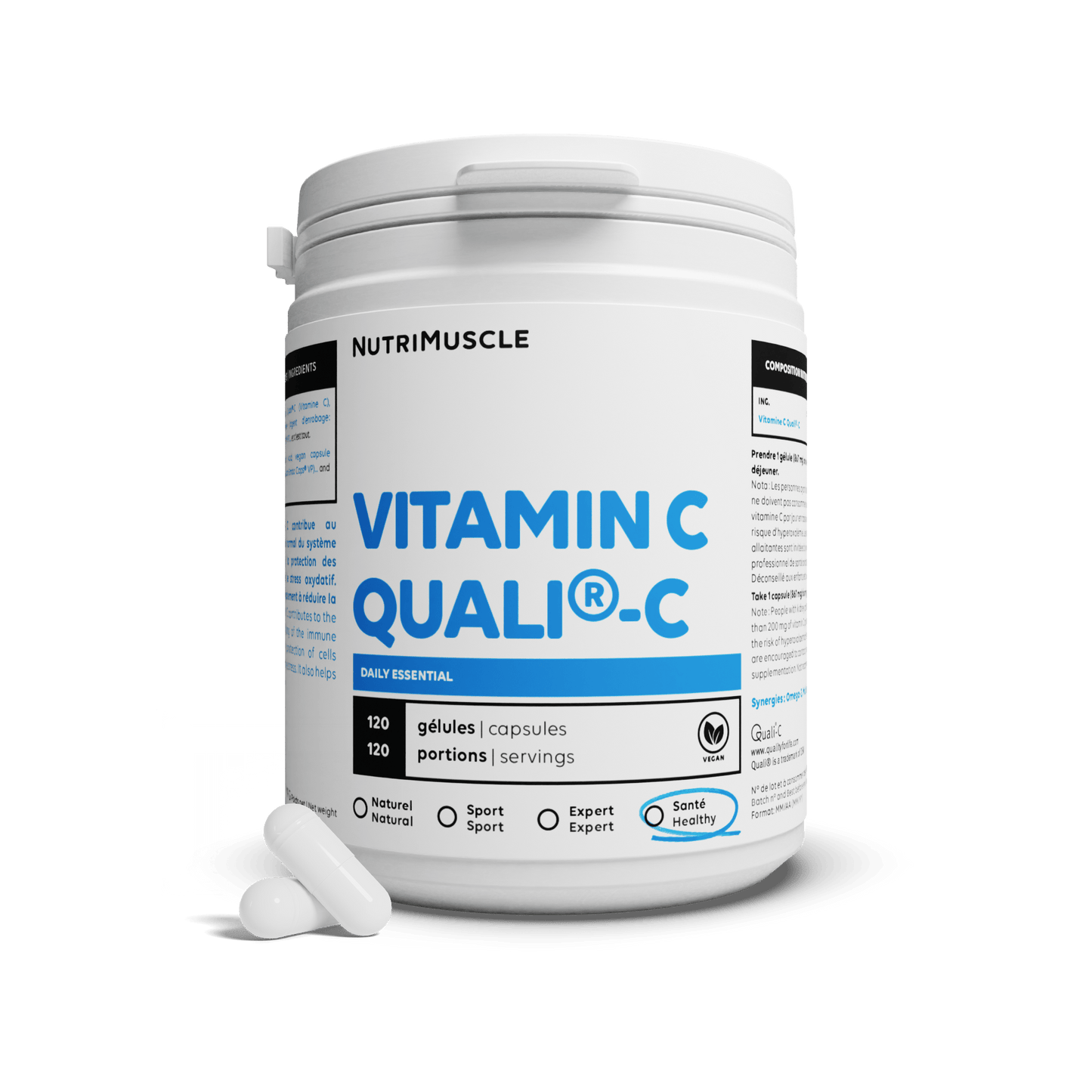 Nutrimuscle 120 gélules Vitamine C Quali®C en gélules