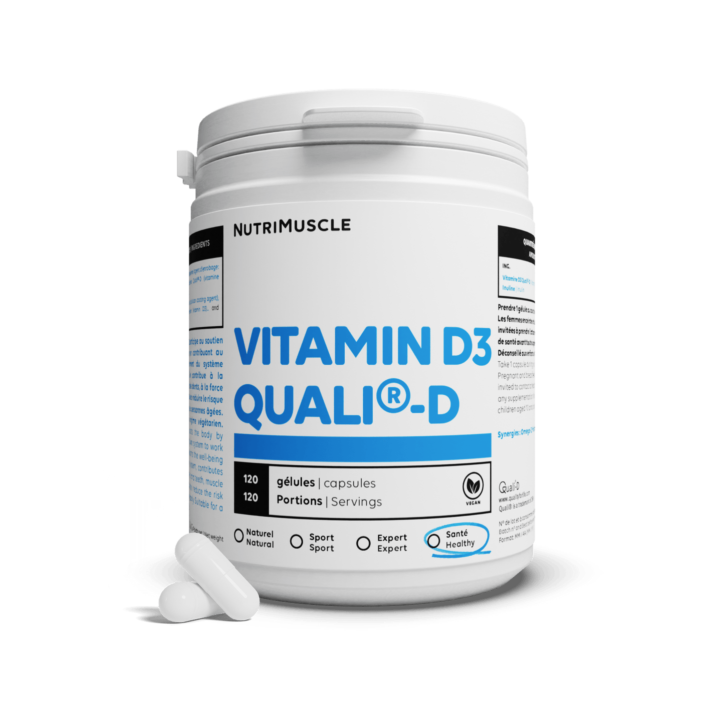Nutrimuscle Vitamines 30 gélules Vitamine D Quali®D